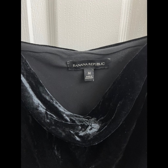 Black crushed velvet strappy tank top - Picture 2 of 2